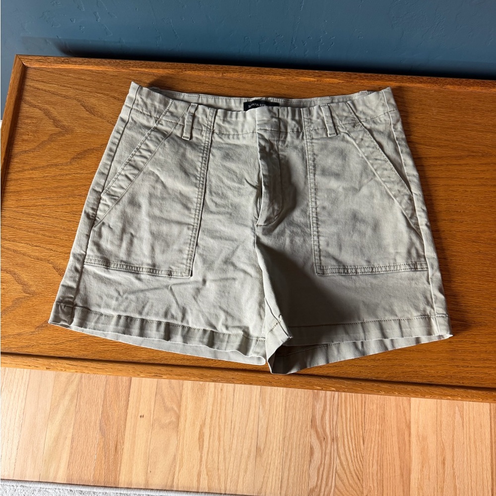 Banana Republic Light Olive High-Rise Utility Shorts